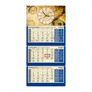 Plánovací kalendár LUXUS 3M modrý 2024, Vzor QN