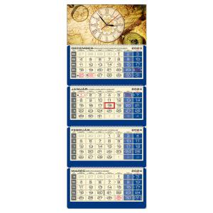 Plánovací kalendár LUXUS 4M modrý 2024 , Vzor QN