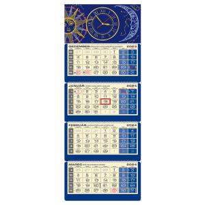 Plánovací kalendár LUXUS 4M modrý 2024 , Vzor QS