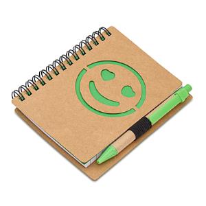 Súprava zápisníka a pera Smile, zelená