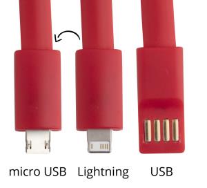 Prívesok s USB nabíjacím káblom Holnier, Červená (2)