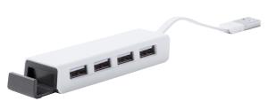 Plastový USB hub Telam, Biela (2)