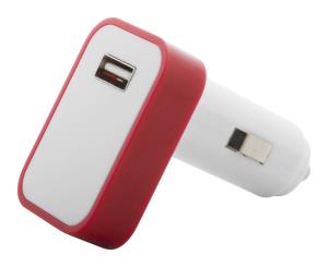 Waze USB nabíjačka s LED svetlom, Červená