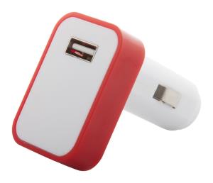 Waze USB nabíjačka s LED svetlom, Červená (2)