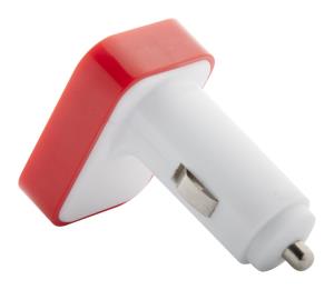Waze USB nabíjačka s LED svetlom, Červená (3)