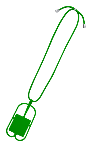 Lanyard s držiakom na mobil Sebly, zelená