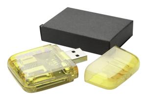 Ares USB čítačka kariet, žltá (2)