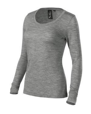 Tričko dámske Rise LS Merino 160, 12 Tmavosivý Melír