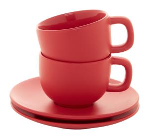 Sada šálok na cappuccino 200ml Caturra Plus, Červená