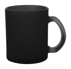 Sklenený matný hrnček Forsa, čierna