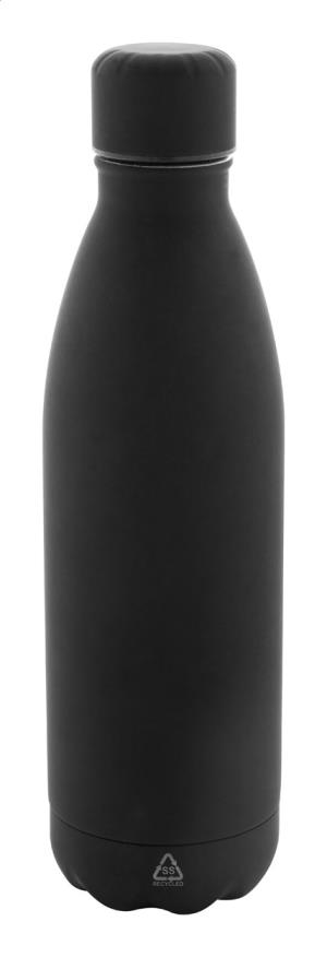 Fľaša z recyklovanej nerezovej ocele Refill Soft, čierna