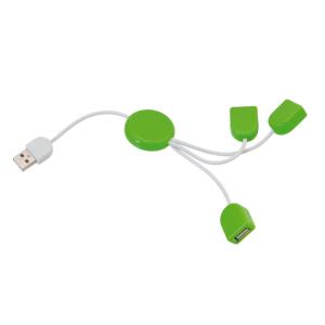 Plastový USB hub POD, zelená