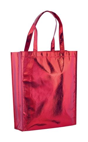 Lesklá nákupná taška Ides, červená