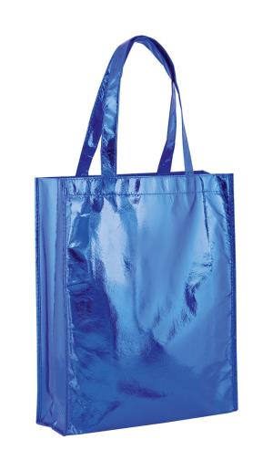 Lesklá nákupná taška Ides, modrá