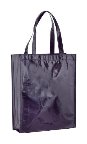 Lesklá nákupná taška Ides, čierna