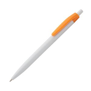 Plastové pero s farebným klipom, oranžová