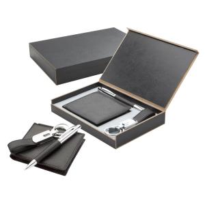 Gentleman peňaženka s kľúčenkou a perom v krabičke (3)