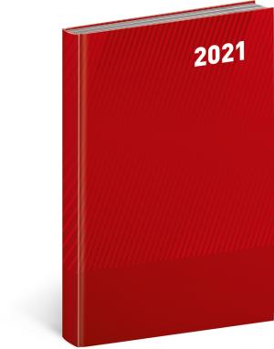 Denný diár Cambio Classic 2021, červený, 15 × 21 cm, Červená
