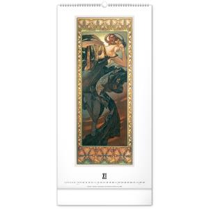 Nástenný kalendár Alfons Mucha 2021, 33 × 64 cm (5)