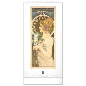 Nástenný kalendár Alfons Mucha 2021, 33 × 64 cm (7)