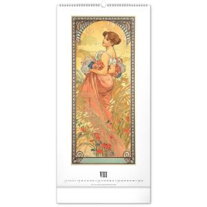 Nástenný kalendár Alfons Mucha 2021, 33 × 64 cm (8)
