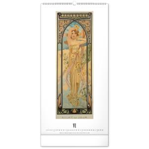 Nástenný kalendár Alfons Mucha 2021, 33 × 64 cm (10)