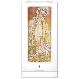 Nástenný kalendár Alfons Mucha 2021, 33 × 64 cm (11)