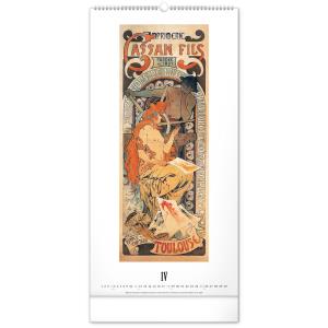 Nástenný kalendár Alfons Mucha 2021, 33 × 64 cm (12)