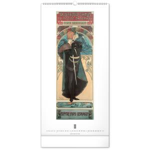 Nástenný kalendár Alfons Mucha 2021, 33 × 64 cm (14)