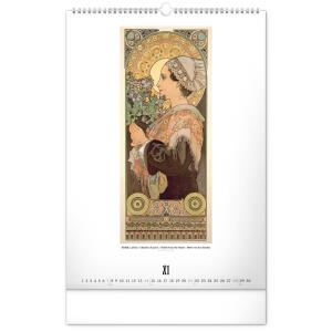 Nástenný kalendár Alfons Mucha 2021, 33 × 46 cm (5)