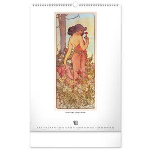 Nástenný kalendár Alfons Mucha 2021, 33 × 46 cm (9)