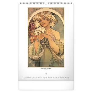 Nástenný kalendár Alfons Mucha 2021, 33 × 46 cm (11)