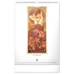 Nástenný kalendár Alfons Mucha 2021, 33 × 46 cm (12)