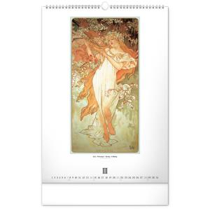Nástenný kalendár Alfons Mucha 2021, 33 × 46 cm (13)