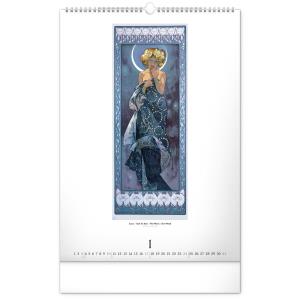 Nástenný kalendár Alfons Mucha 2021, 33 × 46 cm (15)