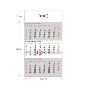 Nástenný kalendár 3mesačný štandard sivý 2021 (2)