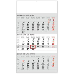 Nástenný kalendár 3mesačný štandard sivý 2021