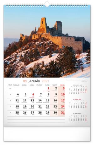 Nástenný kalendár Historické miesta Slovenska 2021, 33 × 46 cm (2)
