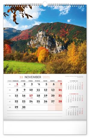 Nástenný kalendár Historické miesta Slovenska 2021, 33 × 46 cm (12)