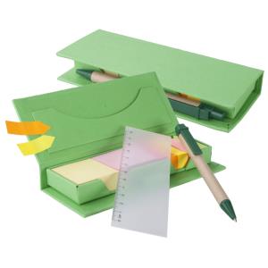 Gale blok s lístkami, pravítkom a perom, zelená (2)