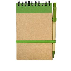 Zápisník s čistými stranami 90x140 / 140 stran s propiskou Eco Ribbon, zelená (2)