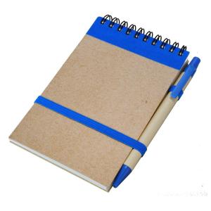 Zápisník s čistými stranami 90x140 / 140 stran s propiskou Eco Ribbon, modrá