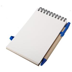 Zápisník s čistými stranami 90x140 / 140 stran s propiskou Eco Ribbon, modrá (2)