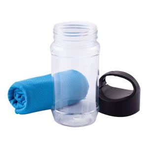 Športová fľaša s uterákom na osvieženie Feel Cool, modrá (2)