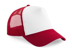 5-panelová šiltovka detská  Trucker, 455 Classic Red/White