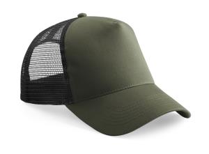 5-panelová šiltovka detská  Trucker, 559 Olive Green/Black