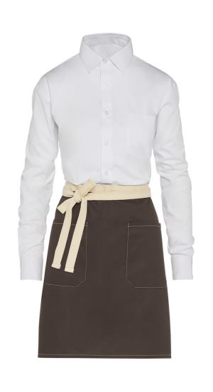 Kontrastná bistro zástera s vreckom SANTORINI, 700 Brown