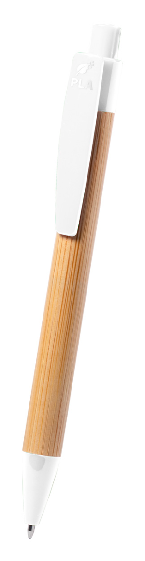 Bambusové guľočkové pero Heloix, Biela (4)