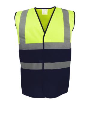Bezpečnostná Vesta Hi-Vis Two-Tone, 652 Fluo Yellow/Navy
