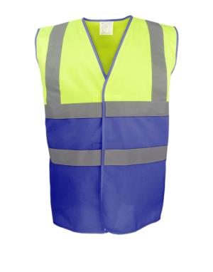 Bezpečnostná Vesta Hi-Vis Two-Tone, 653 Fluo Yellow/Royal Blue